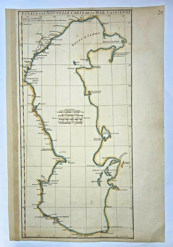 CASPIAN SEA 1783 by D'ANVILLE LARGE ANTIQUE ENGRAVED MAP 18e CENTURY - Picture 1 of 7