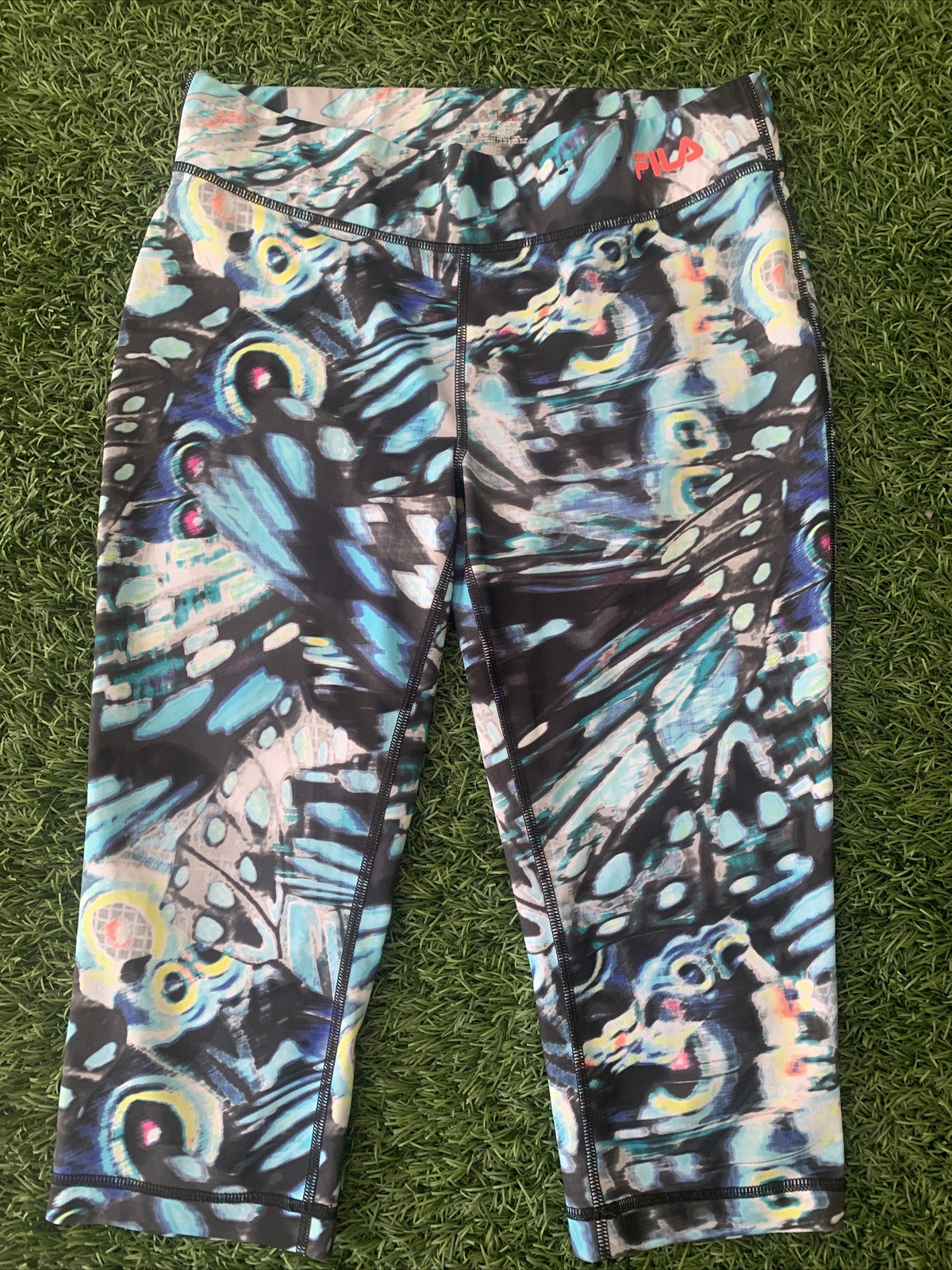 Fila Sport Donna Blu Rosa Leggings Allenamento Palestra Casual Pantaloni Elasticizzati Vita S