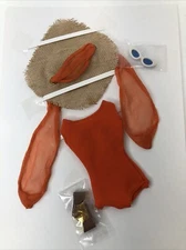 Vintage Mattel Barbie Outfit 1960’s Original “In The Swim” Orange Swimsuit  J19