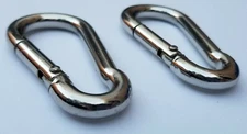 3" x 1 7/16" Spring Back Zinc Plated Metal Carabiner: 2pcs per pack - USA stock