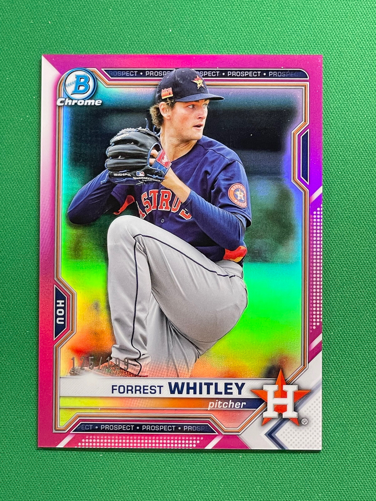 2021 Bowman Chrome Prospects - FORREST WHITLEY - FUCHSIA PARALLEL /199 - #BCP-9
