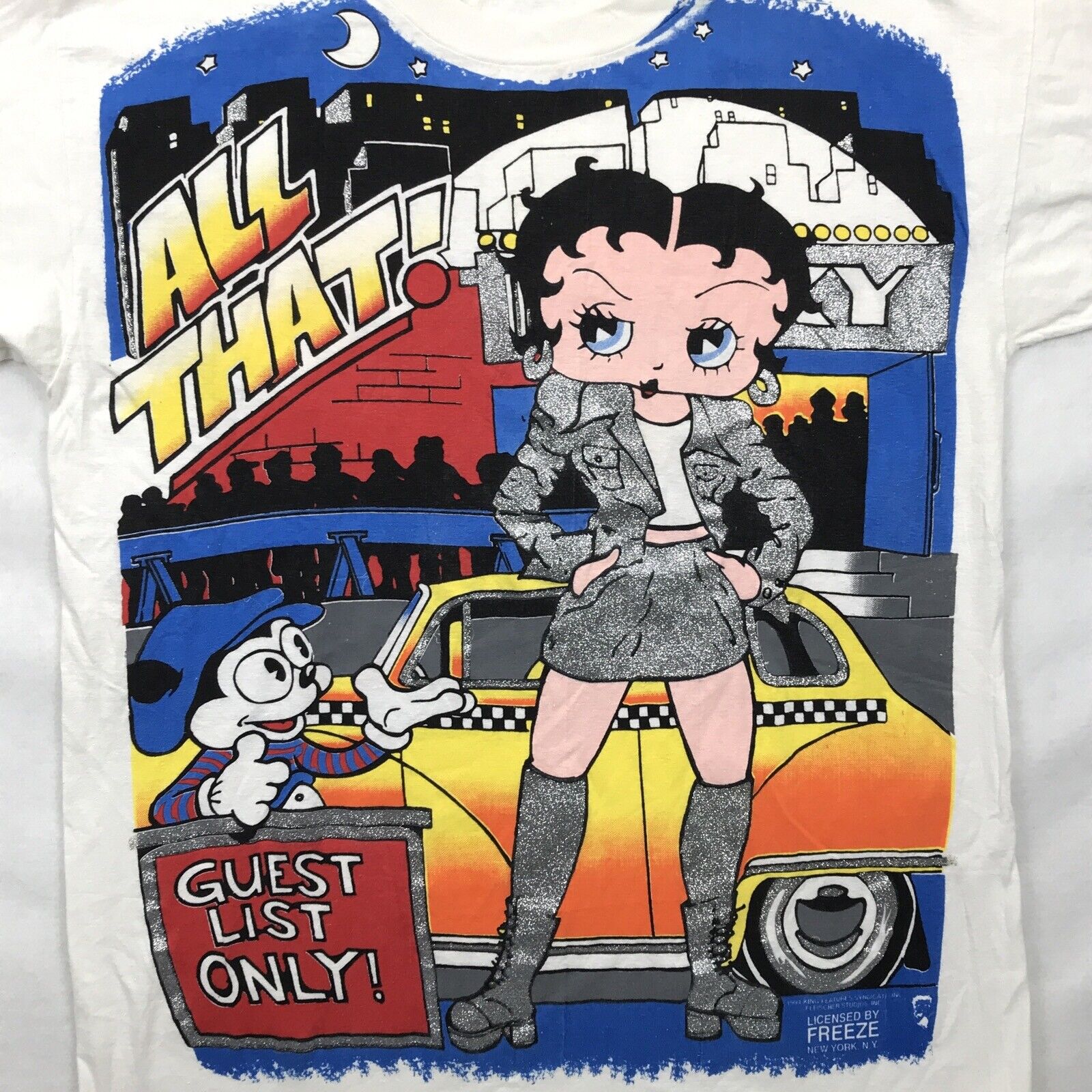 vintage 90s BETTY BOOP ALL THAT FREEZE DOUBLE SIDED CARTOON T-Shirt LARGE