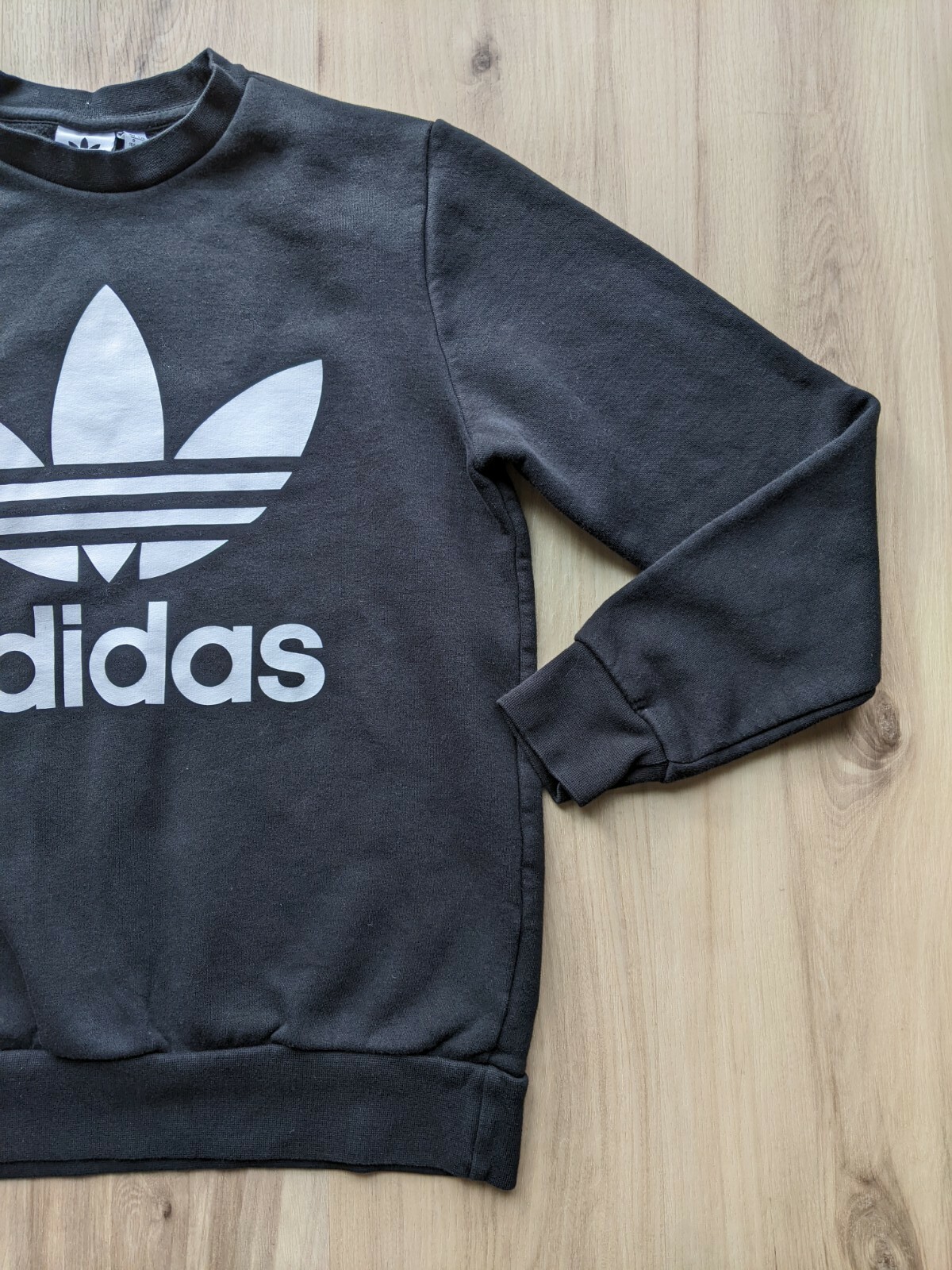 adidas Originals Trefoil Crew Sweatshirt Black Pullover Big Kids Large  13-14 | eBay