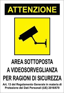 Adhesive Stickers Decal Plate Cctv Camera Videosorvegliata Area Ebay