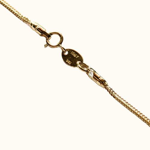 18CT Italian Yellow Gold Foxtail Chain Necklace Unisex Mens L 50cm W 1mm - 750 - Picture 3 of 6