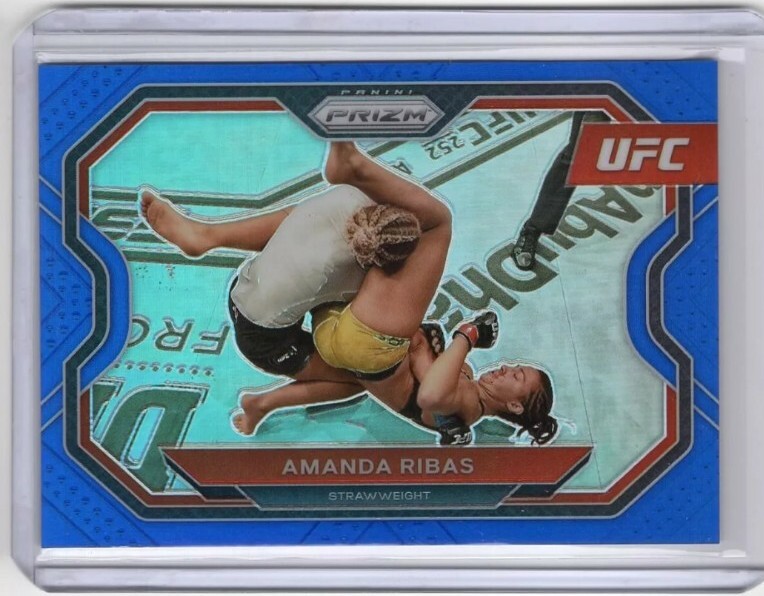 2021 Panini Prizm UFC Amanda Ribas Rookie 1st Prizm Card Blue Prizm /199