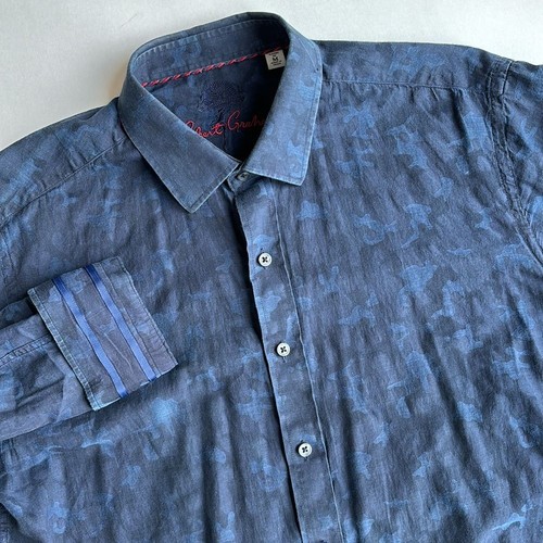 Lizwear All-over Animal Pattern Long Sleeve Shirt, Men's Size L unclear white type Vintage Second Hand
