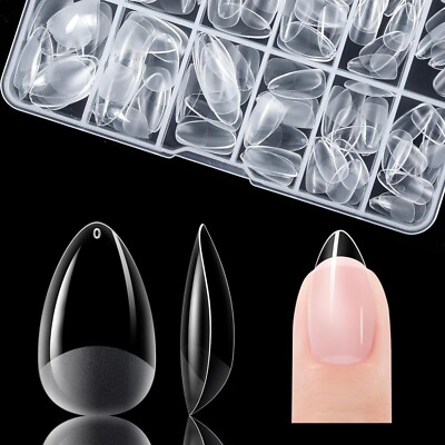 Weiche Gelspitzen für kurze Mandel Nägel - 120 Stück, 12 Größen, Ideal für DIY