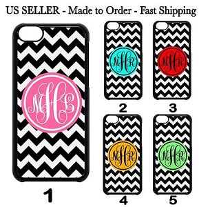Monogrammed Teal Blue Chevron Design iPod Touch 5th Gen 5G White TPU Case Cover