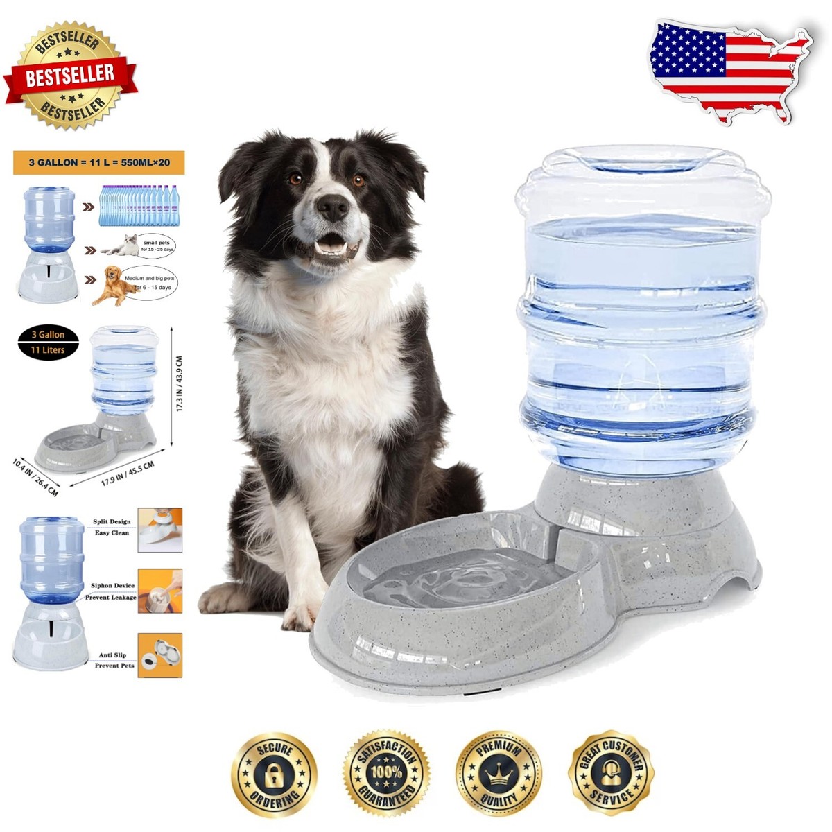 tower deluxe pet lodge water bowl