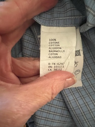 Vestido para hombre Ermenegildo Zegna azul/gris a cuadros manga larga talla L - Imagen 6 de 6