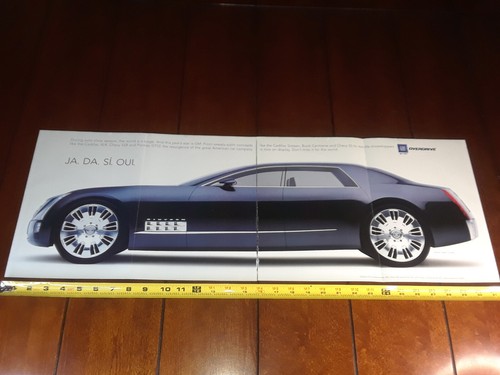 2003 CADILLAC SIXTEEN 1000 H.P. V-16 CONCEPT CAR ORIGINAL 2 PAGE AD - Picture 6 of 12
