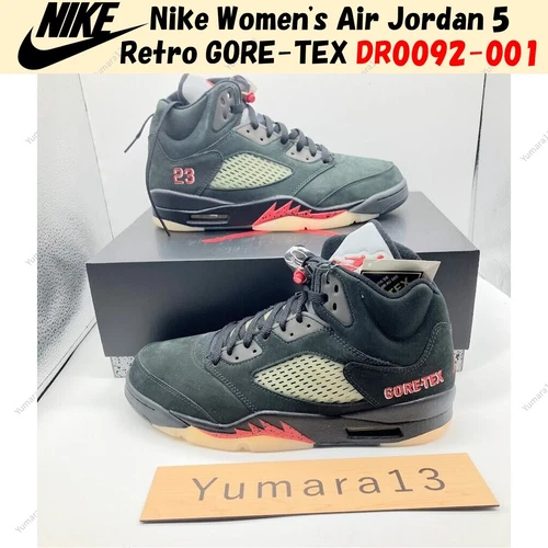Nike Women's Air Jordan 5 Retro GORE-TEX Off Noir DR0092-001 Women's Size