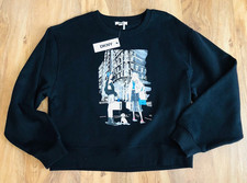 NWT DKNY Women s Iconic Shopping Graphic Print Black Sweatshirt Size Large