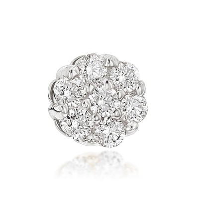 Damen 14K Gold runder Diamant Cluster Anhänger 0,5ct