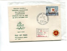 Isle of Man 1979 English School Swimming Championships cover, Signed, RPS