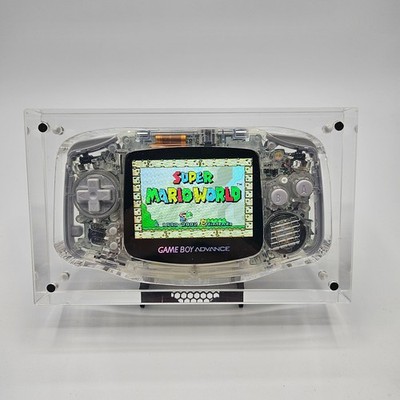 GBA Premium modded NEU Crystal Clear IPS Backlit v2 Game Boy Advance Transparent