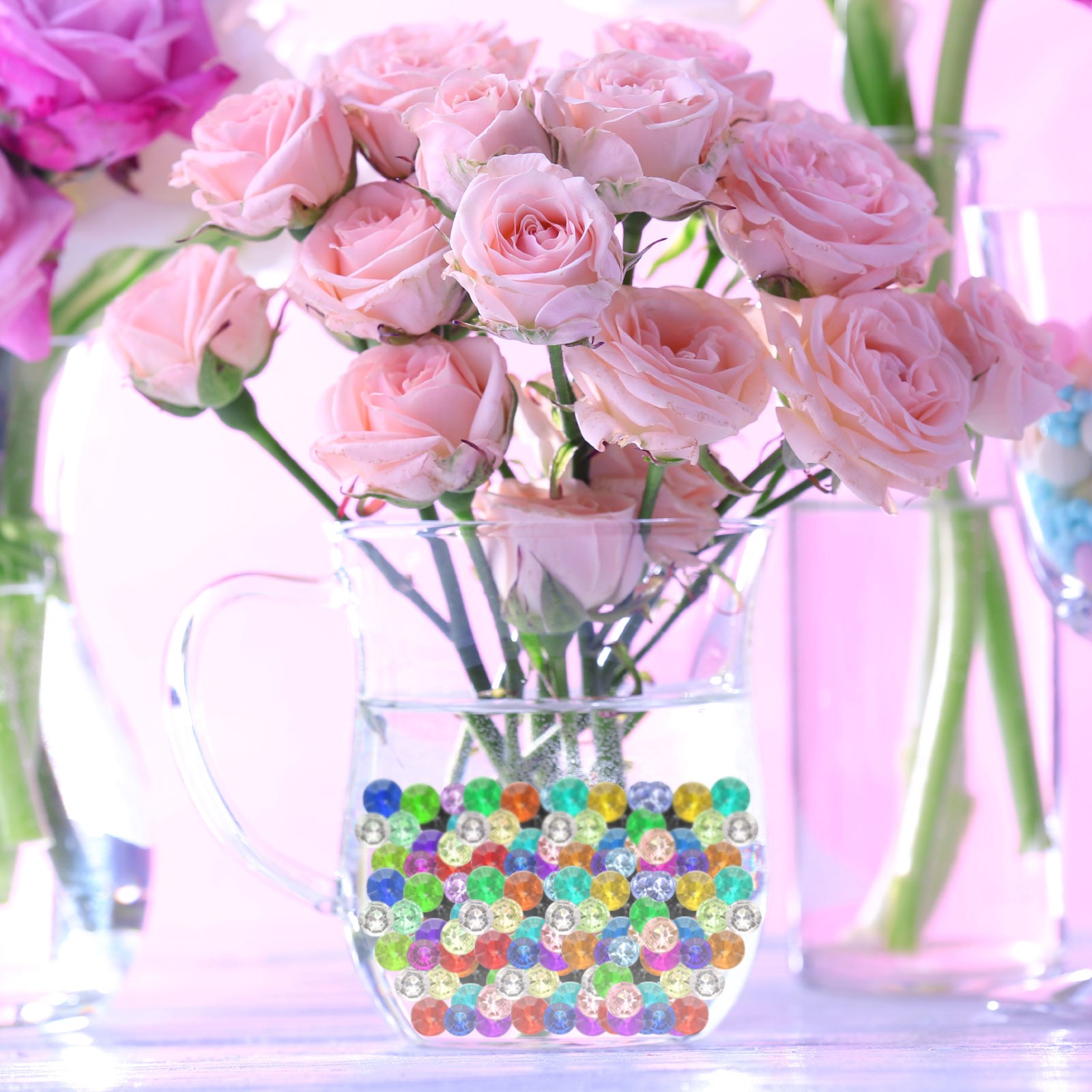 5000Pcs Wedding Table Scatter Confetti for Crafts (Light Pink, 4.5mm)