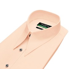 Retro Men Spearpoint Collar Shirt Light Orange Black Button 30s Goodfellas Style