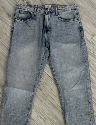 C&A Herren Carrot Jeans W32 L34 Hellblau Denim Five-Pocket Reißverschluss