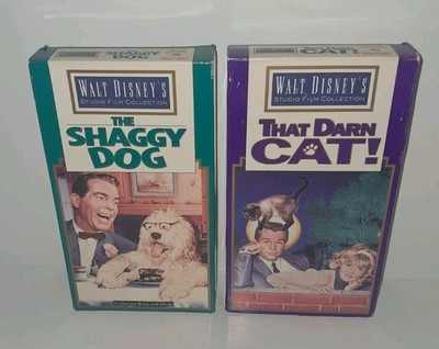Disney The Shaggy Dog & That Darn Cat VHS Movies - Tested Works
