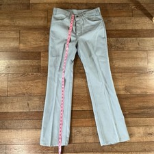 70s VTG Levi's Sta-Prest 517 6115 Blue Flare Pants Size 31x32 USA Made 23028