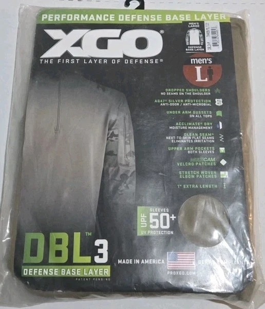 XGO DBL 3 PERFORMANCE DEFENSE BASE LAYER COMBAT SHIRT SIZE LARGE L NEW