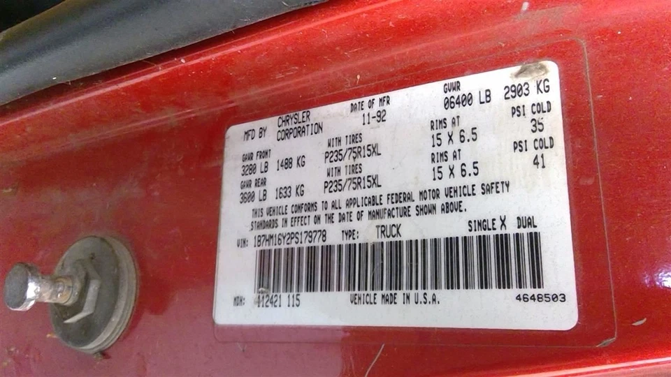 Dodge ram 1500 1993 4WD 5.2L Automatic Transmission R2118325AA 6642 Foto 4 de 4