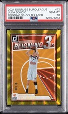PANINI DONRUSS TURKISH AIRLINES EUROLEAGUE REIGNING 3S LUKA DONCIC 8/10 PSA 10