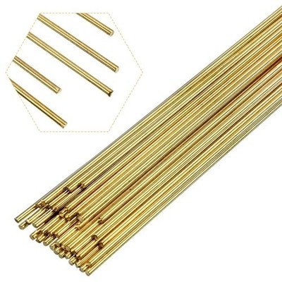 Moxweyeni 40 Pcs Brass Rods 1.5 mm 2 mm Brass Welding Brazing Rods Copper Alloy