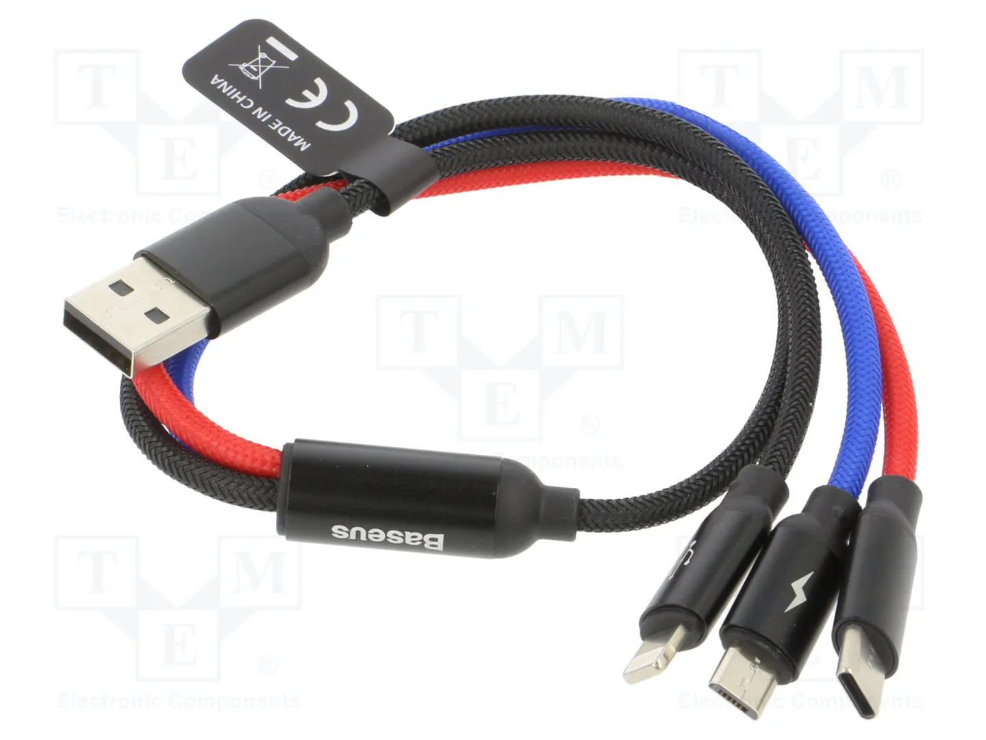 Baseus Câble Usb-A Vers Usb-C, Microusb Et Lightning - 0,3 M - Image 2
