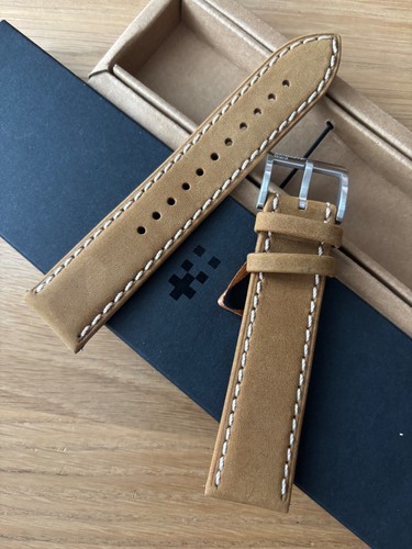 Christopher Ward 22mm Tan Italian Vintage Oak Leather Watch Strap