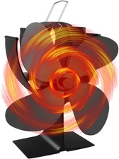 Wood Stove Fan Fireplace 4 Blade Heat Powered Stove Fans for Woods Log Wood Burn