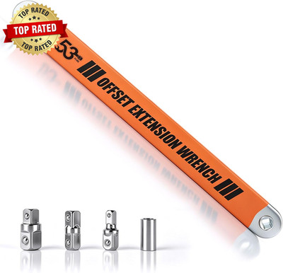 Offset Extension Wrench 15.4 Inch, 53FT-LB Impact Ready 3/8'' Drive Chain Driven