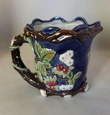 Brocca/Fioriera vintage in maiolica con decorazione lampone: anni 90 repro cinese