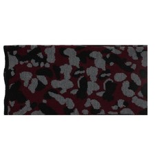 Lanvin Unisex Virgin Wool Scarf Burgundy Camouflage Black