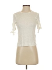 L.K. Bennett Women Ivory Short Sleeve Turtleneck XS