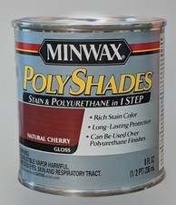 Minwax PolyShades Stain  Polyurethane - Natural Cherry, Gloss - 8 Oz - 1/2 Pint