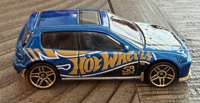 Hot Wheels 58th Anniversary '92 Honda Civic EG #2/6 Blue Chrome