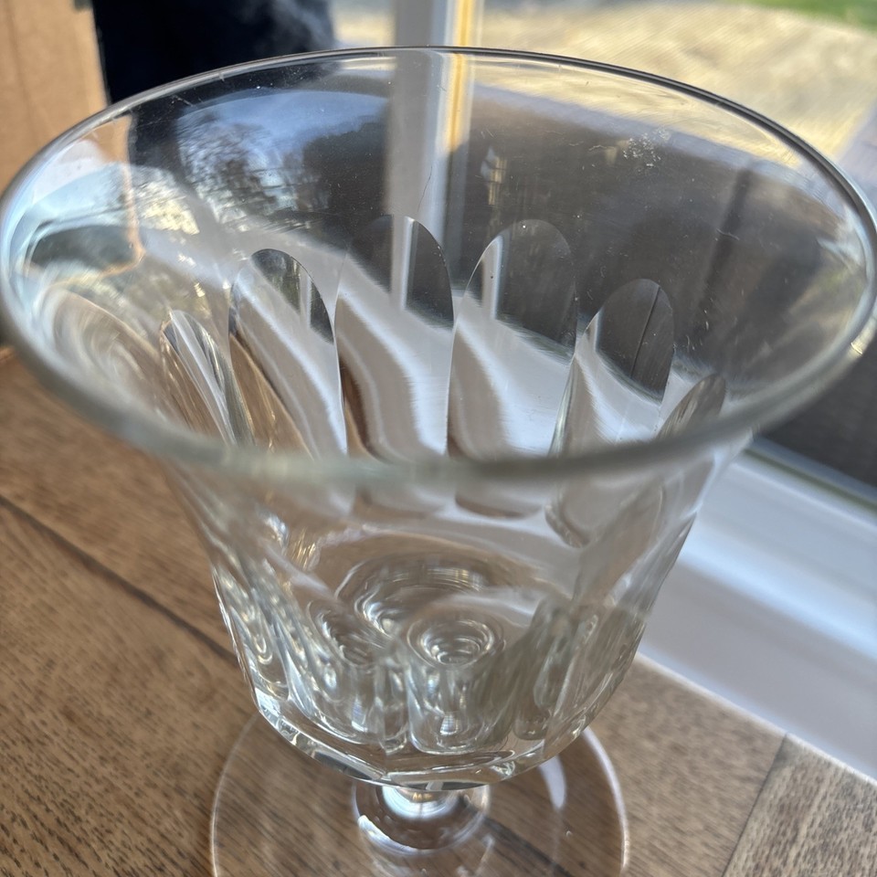 Victorian Large Clear Glass Faceted Rummer - Antique | eBay UK