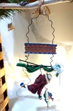 Born to Fish Christmas ORNAMENT net, hanging fish 8"  excellent condition