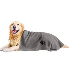 Puomue Microfiber Dog Towels for Drying 40 Inch X 23.6 - 1 Pack, Grey