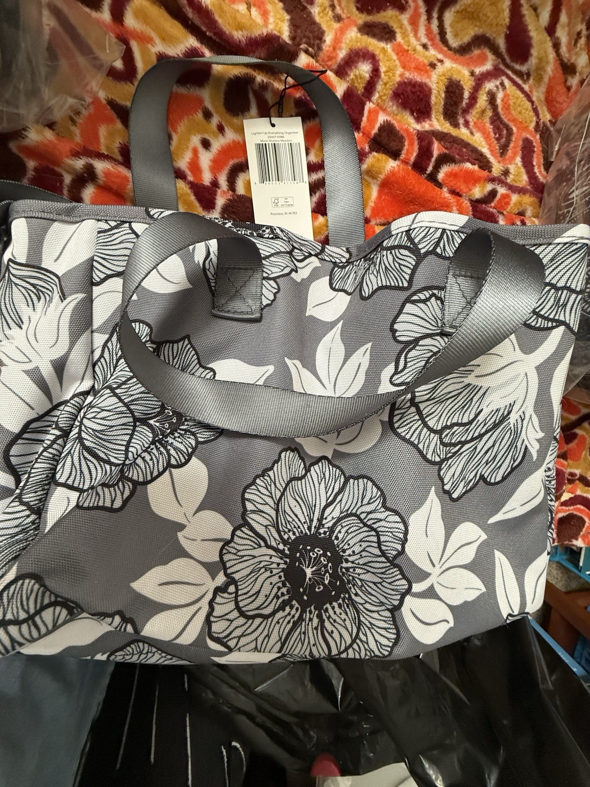 Vera Bradley Lighten Up Everything Organizer Moon Shadow Meadow New  MSRP 59$