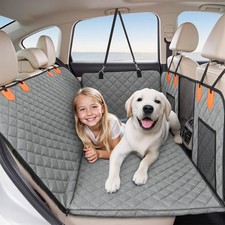 HOTEAGLE Back Seat Cover for Dogs, Waterproof For Car/SUV/Small Truck, Grey