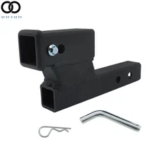 Universal Trailer Hitch Adapter 2 In Receiver 4 In Rise Drop 7500lbs Capacity