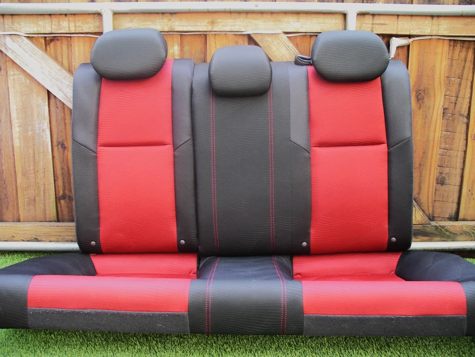 Juego de asientos traseros completos con puntada roja cupé 12-15 Si original OEM Honda Civic Foto 4 de 4