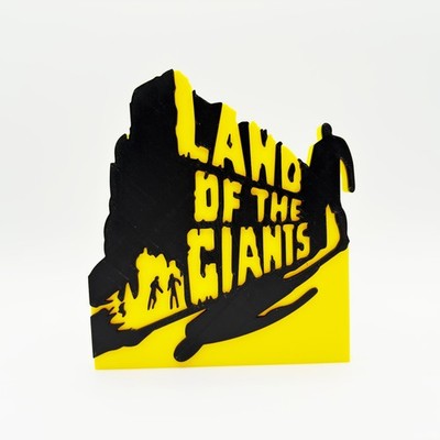 Land of the Giants 3D Printed Logo Sign Yellow Black Sci-Fi TV Show Display
