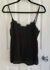 Abercrombie Fitch Eyelash lace Trim Camisole Size Small In Black