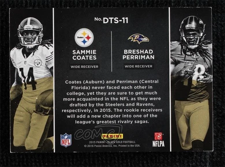 2015 Black Gold Duel Symbols /149 Breshad Perriman Sammie Coates Rookie RC - Image 2 of 2