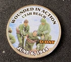 Colorized Kennedy Half Dollar D-Day Wounded In Action Utah Beach Free Shipping